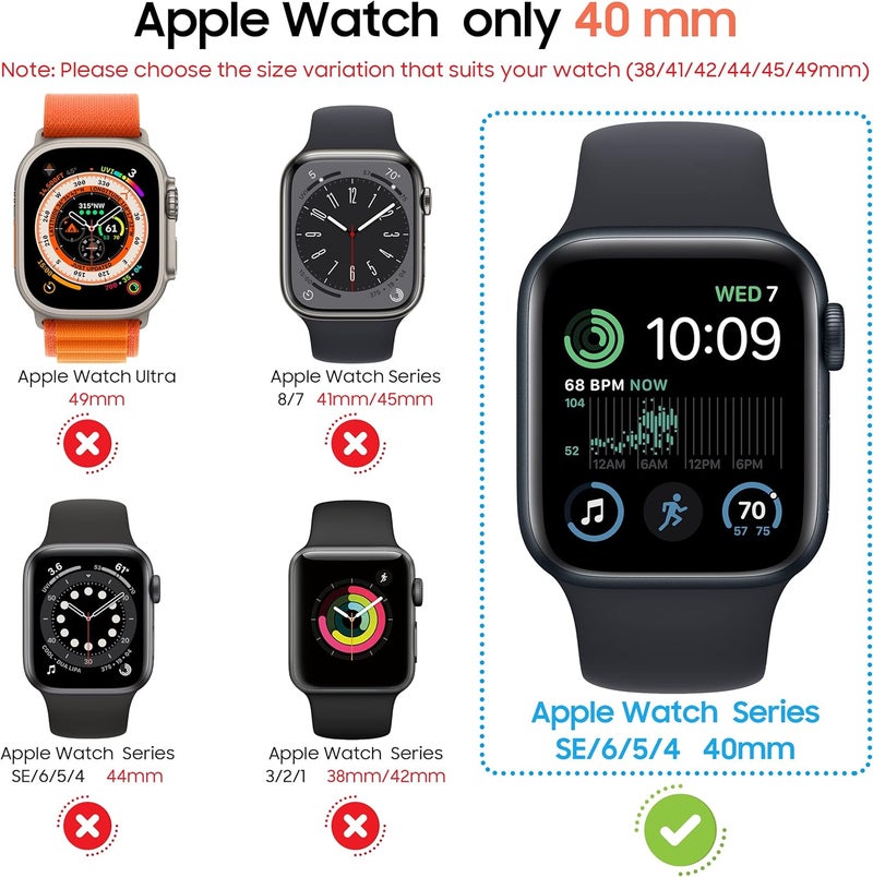 Diruite Suoman 2-Pack for Apple Watch Series 6/5/4/Series SE/SE 2/SE 3 40mm All-Around Screen Protector Case, Tempered Glass Screen Protector Case Ultra-Thin for iWatch 40mm Protection Cover - Titanium - Image 2